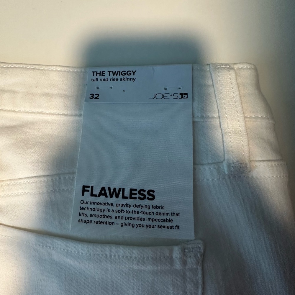 the twiggy tall mid rise skinny 7 for all mankind white jeans size 32 - Picture 8 of 10